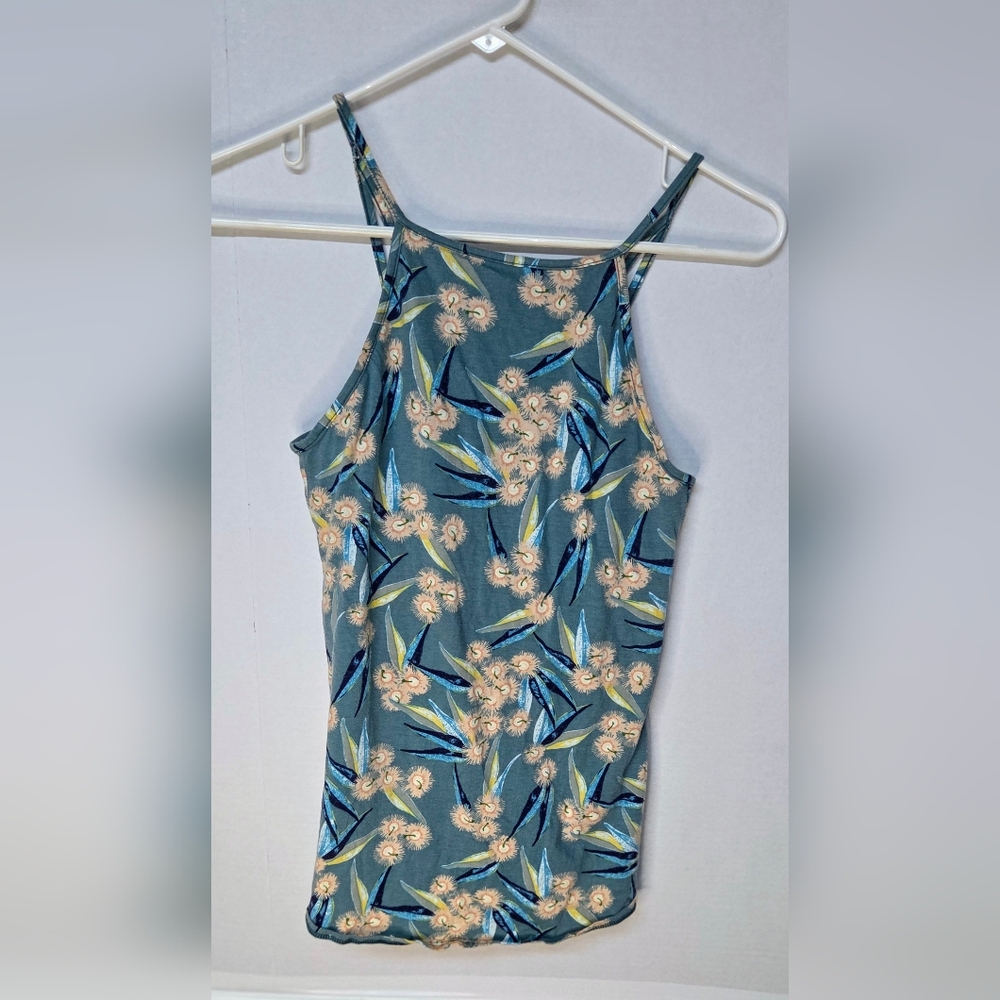 Patagonia Alpine Valley Halter Tank Womens Top Size Small Floral Built In Bra